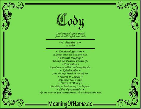 Cody Meaning Of Name