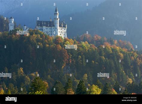 Autumn Colours At Neuschwanstein Castle Bavaria Germany Stock Photo
