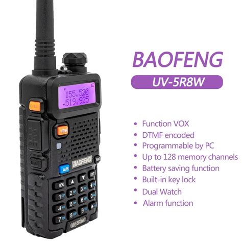 Baofeng Walkie Talkie Potente Uv R W Radio Bidireccional Vatios