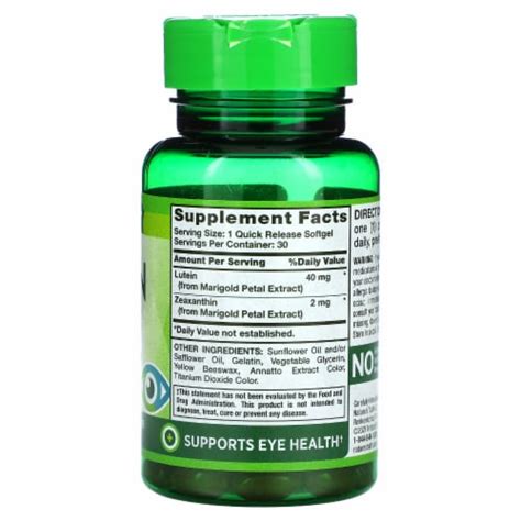 Nature S Truth Lutein Plus Zeaxanthin Mg Quick Release Softgels