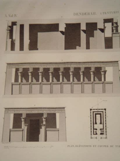 Description De L Egypte Denderah Tentyris Plan L Vation Et Coupes