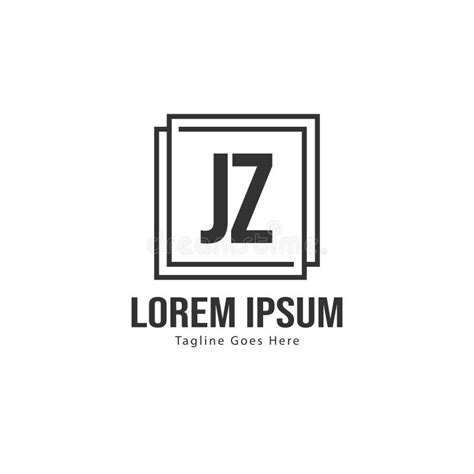 Initial Jz Logo Template With Modern Frame Minimalist Jz Letter Logo