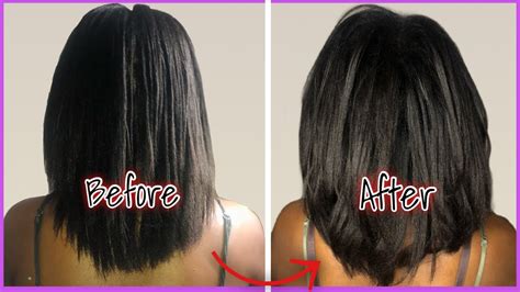 How To Make Your Relaxed Hair Look Fuller Bumping My Ends Youtube