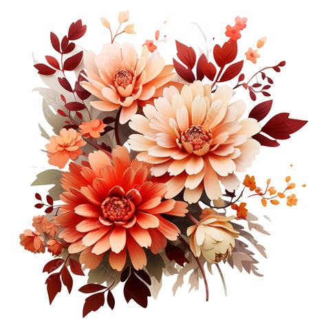 Watercolor Autumn Flowers Flower Autumn Plant PNG Transparent