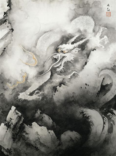 Dragon and Clouds Painting by Yokoyama Taikan | Pixels