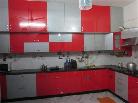 L Shape Laminated Wooden Modular Kitchen At Rs 1300 Square Feet In