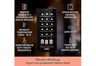 Klarstein Shiraz Slim Uno Weink Hlschrank Eek G Schwarz Mediamarkt