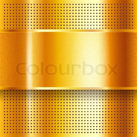 Metallic Perforated Golden Sheet Stock Vector Colourbox