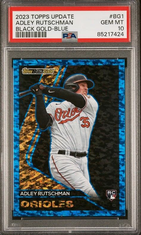 2023 Adley Rutschman Topps Update Black Gold Blue PSA 10 POP 1 EBay