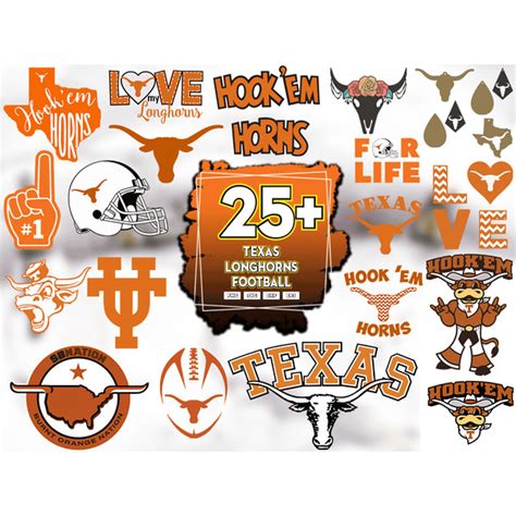 25 Files Texas Longhorns Football Svg Bundle Texas Longhorn Inspire