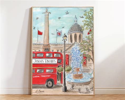 Red London Bus Wall Art Personalized Nursery Wall Art Travel - Etsy