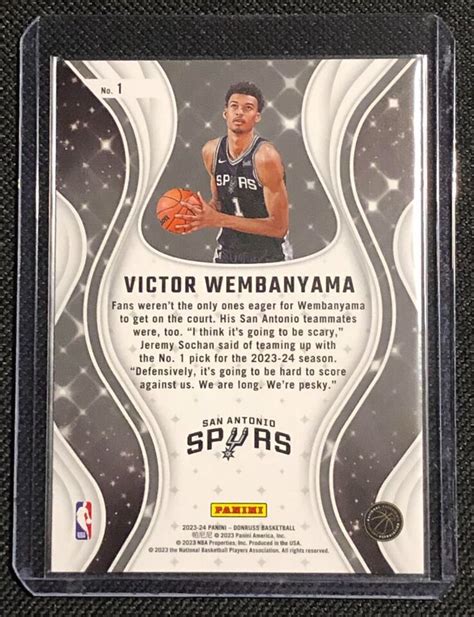 Victor Wembanyama 2023 24 Panini Donruss Magicians RC 1 Rookie Wemby