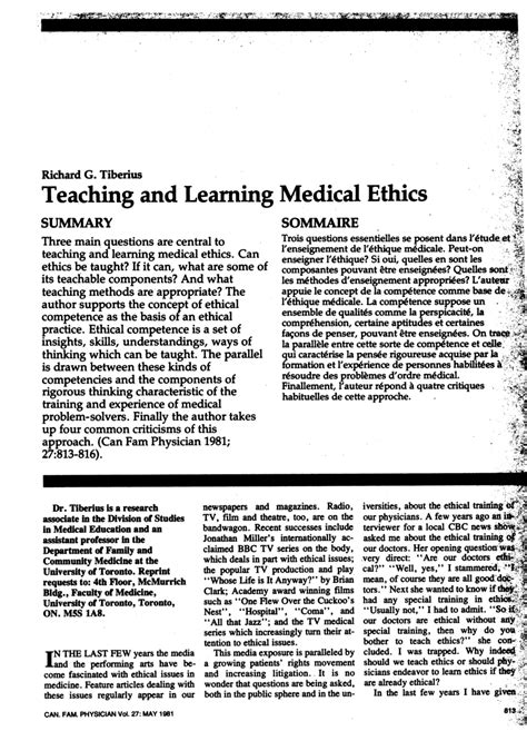 Pdf Teaching And Learning Medical Ethics