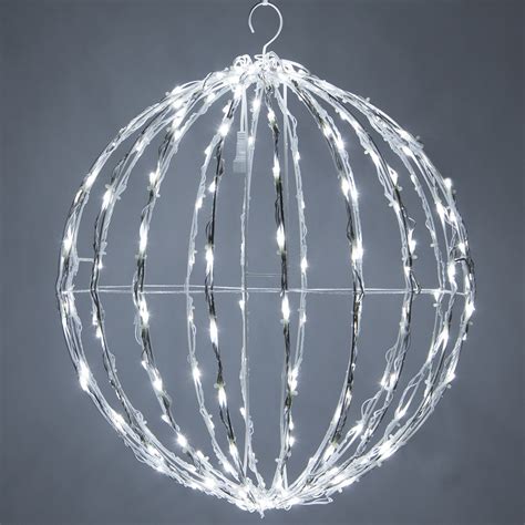 Cool White LED Christmas Light Ball, Fold Flat White Frame