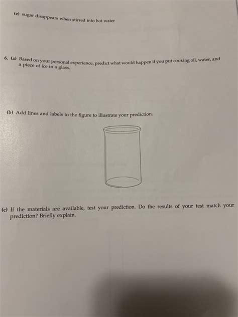 Solved E Sugar Disappears When Stirred Into Hot Water Chegg