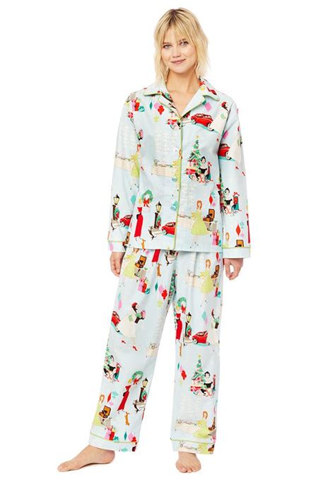 The Cats Pajamas Womens Glam For The Holidays Classic Flannel Pajama