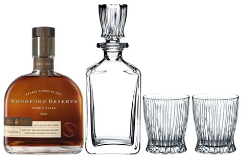 Woodford Reserve Double Oaked Bourbon Whiskey Riedel Gift Set Wine