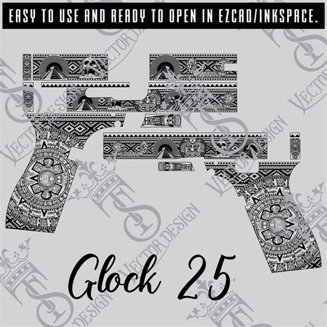 Glock 25 Aztec Vector Design Engraving Filespistol Engravevector