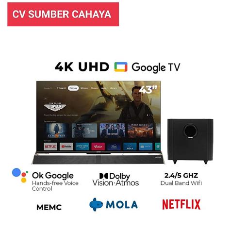 Jual Polytron Led Smart Android Tv Uhd K Google Tv Sound Bar