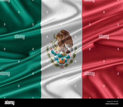 Mexico Flag With A Glossy Silk Texture Stock Photo Alamy