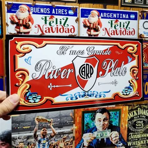 Cartel Chapa River Plate Filete Porteño Retro Apto Exterior