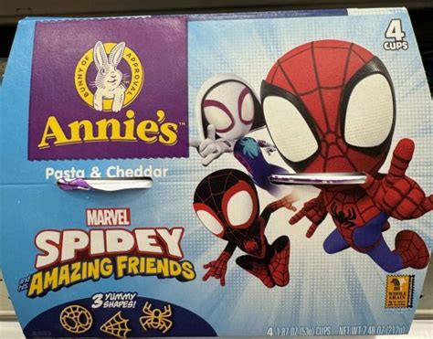 4 Cup Pack Annies Marvel Spidey And His Amazing Friends Macaroni And