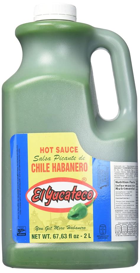 El Yucateco Habanero Salsa picante 68 oz Medio galón Habanero verde