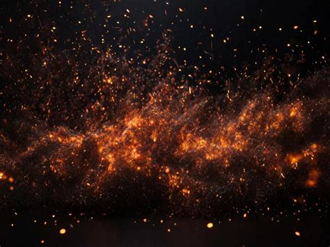 Fire Embers Particles Over Black Background Sparks Png Images 