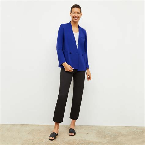 Janette Blazer Light Ponte Electric Blue M M Lafleur