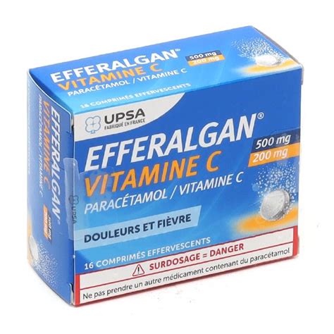 Efferalgan Vitamine C effervescent Douleur et fièvre Paracétamol