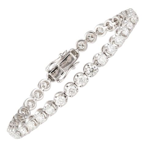 Diamond Tennis Bracelet 18 Karat White Gold Diamond 6 60 Carat 36