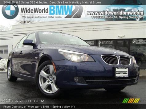 Deep Sea Blue Metallic 2008 Bmw 5 Series 535xi Sedan Natural Brown Interior