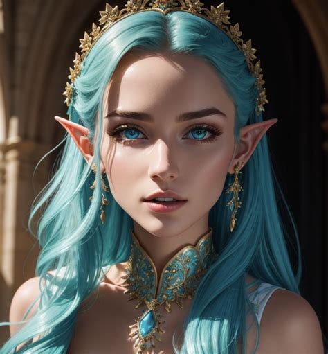 Simone Jonai Sea Elf Sorceress In 2024 Elf Characters Light Blue Hair Sea Elf Female Dnd