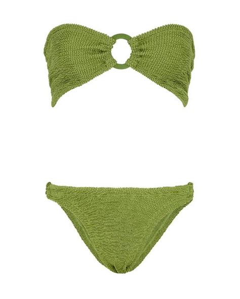 Hunza G Gloria Seersucker Bikini In Green Lyst