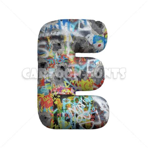 Graffiti font E | 3d Uppercase letter against white background