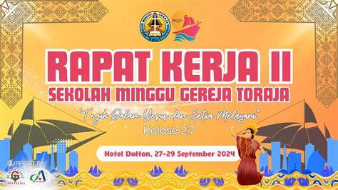 Ibadah Pembukaan Rapat Kerja Ii Sekolah Minggu Gereja Toraja Youtube