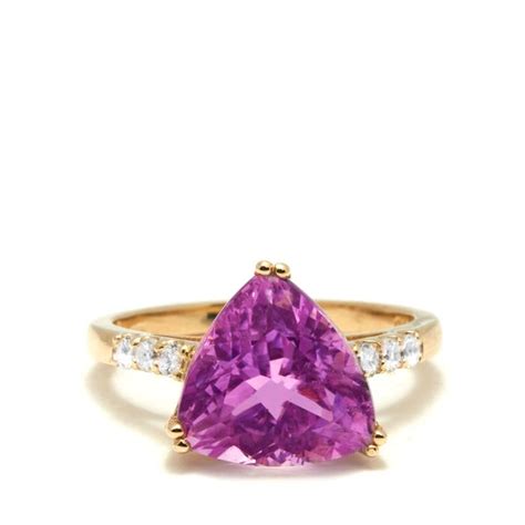 Minas Gerais Kunzite White Zircon K Gold Ring Atgw Cts Gemporia