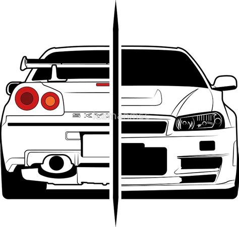 Easy Nissan Skyline Gtr R34 Drawing