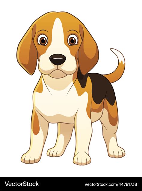 Little Beagle Dog Cartoon Animal Royalty Free Vector Image