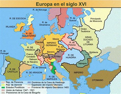 Europe In The 16th Century Map Spanish Kingdoms