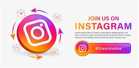 Premium Vector Follow Us On Instagram Social Media Banner With 3d