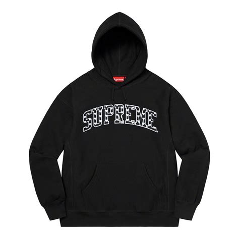 Supreme Hearts Arc Hooded Sweatshirt Black Streetwear Official