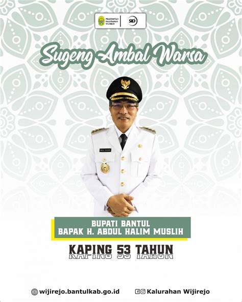 SUGENG AMBAL WARSA KAPING 53 BUPATI BANTUL BAPAK H ABDUL HALIM MUSLIH