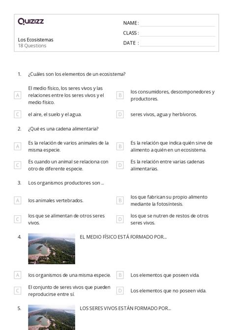 50 Ecosistemas Hojas De Trabajo Para Grado 4 En Quizizz Gratis E Imprimible