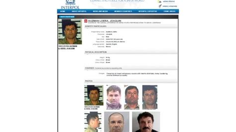 Interpol Actualiza Y Publica Ficha Roja De El Chapo