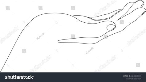 Facing Womans Hand Continuous One Line Stock Vector Royalty Free