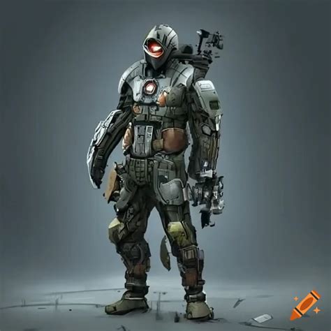 Image Of A High Tech Post Apocalyptic Superhero In Armor