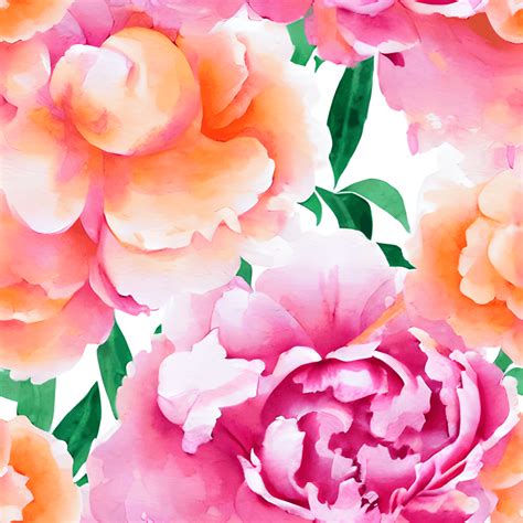 Baroque Floral Pink Peonies On Cream Background Creative Fabrica