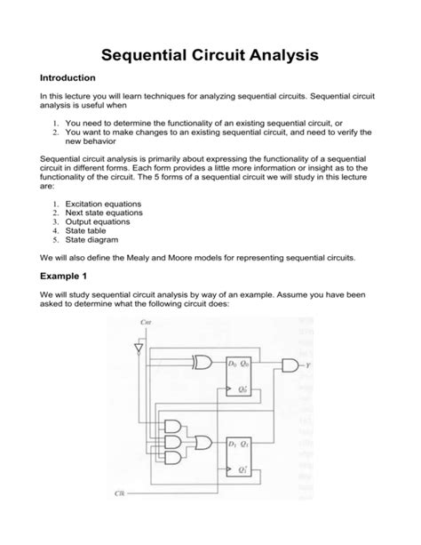 State Diagram Of Sequential Circuit