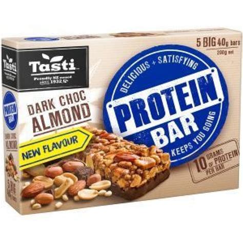 Tasti Protein Bar Dark Choc Almond Reviews Black Box